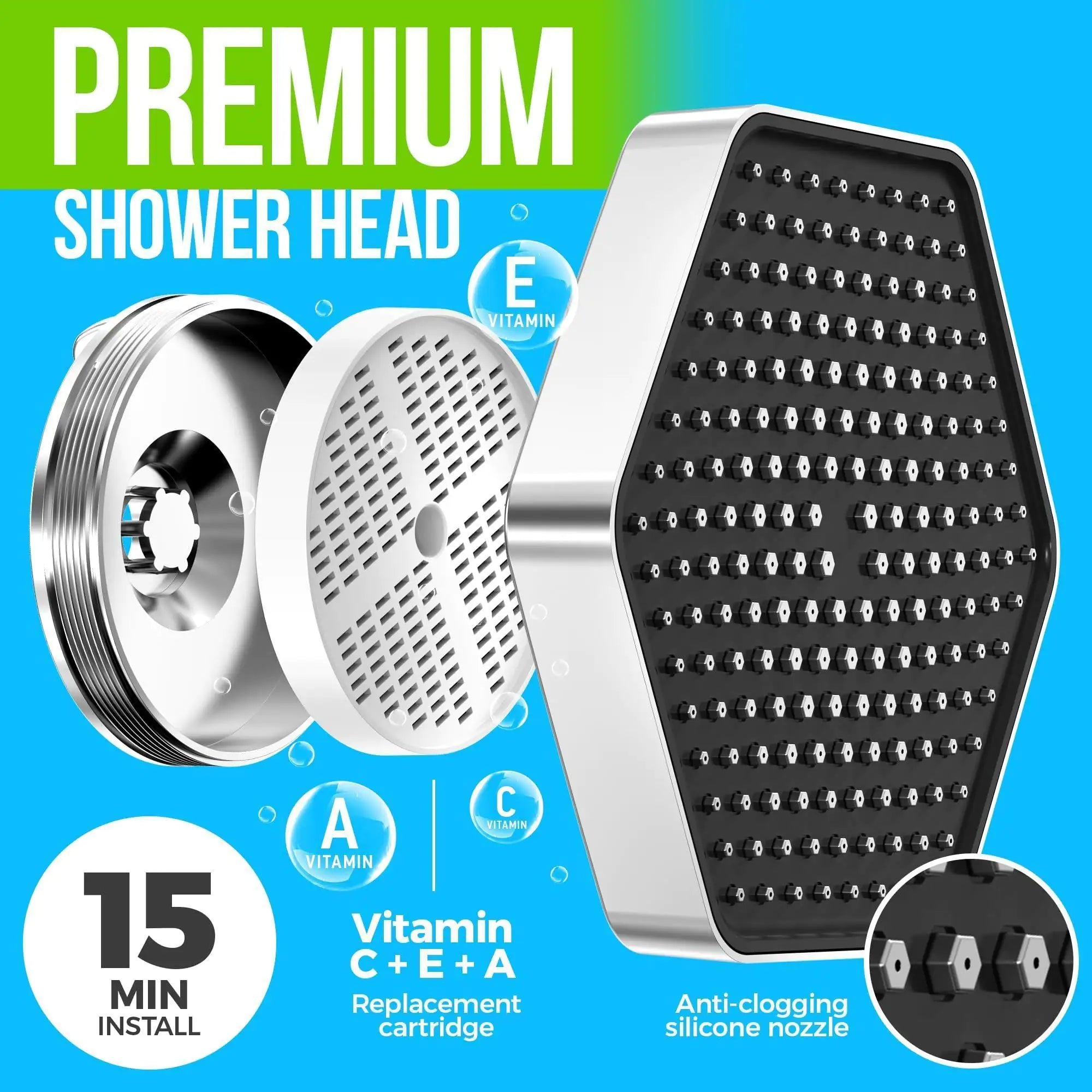 Filtered Shower Head High Pressure with Vitamins