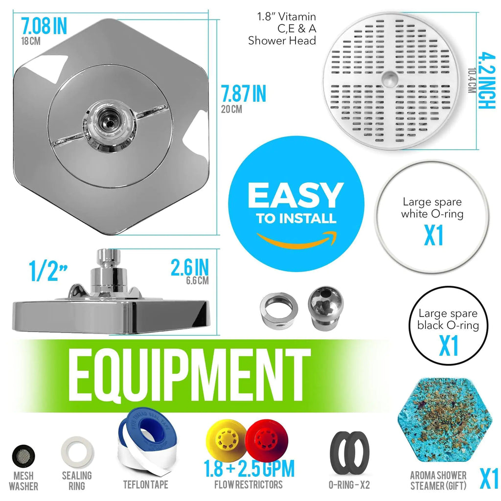 Filtered Shower Head High Pressure with Vitamins